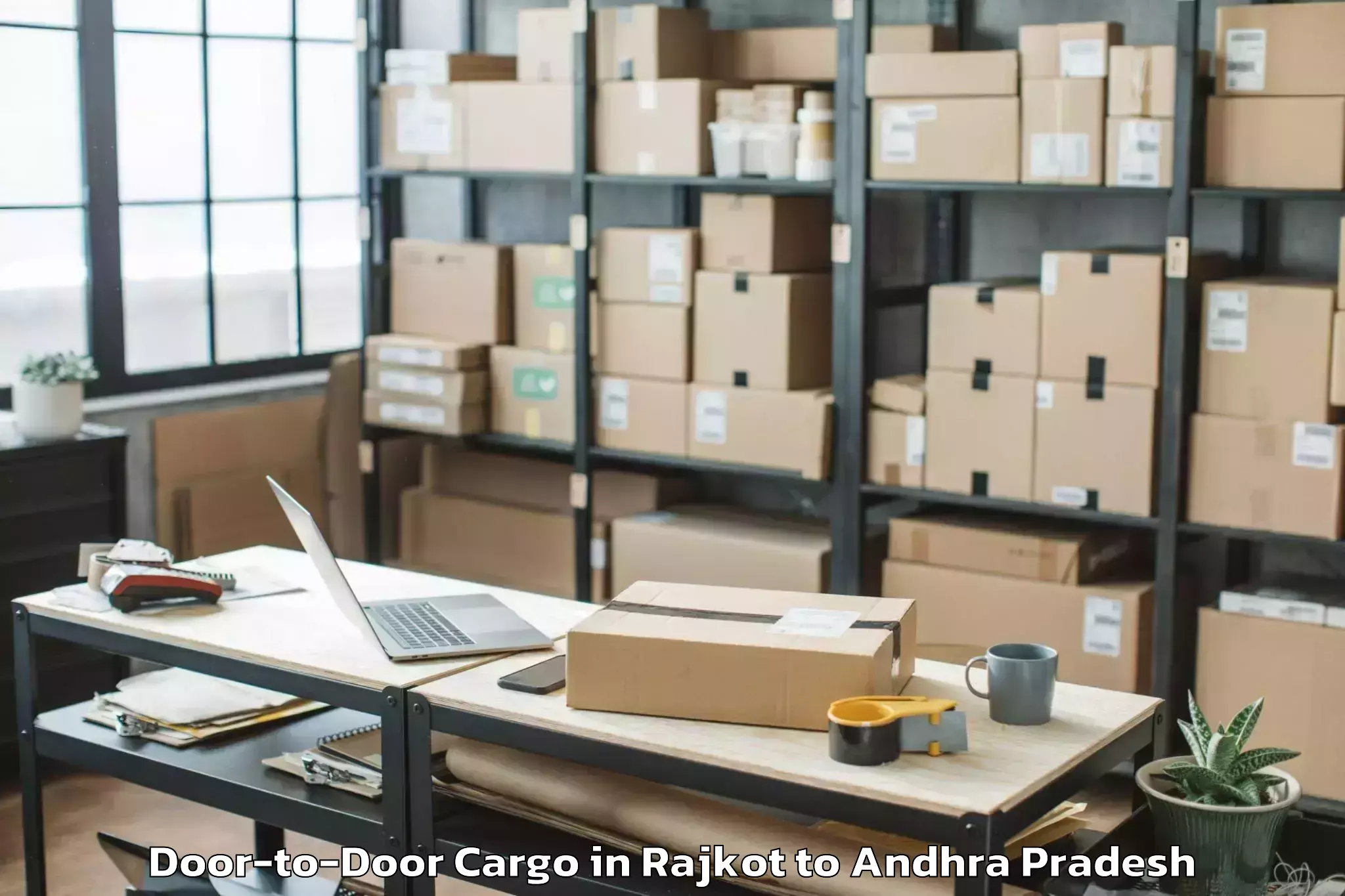 Affordable Rajkot to Nandivada Door To Door Cargo